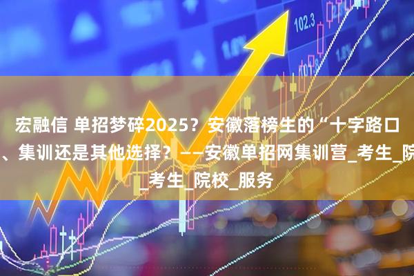 宏融信 单招梦碎2025？安徽落榜生的“十字路口”：复读、集训还是其他选择？——安徽单招网集训营_考生_院校_服务