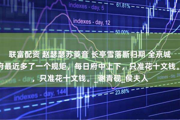 联富配资 赵瑟瑟苏菱音 长亭雪落断归期 全京城都知道，武安侯府最近多了一个规矩，每日府中上下，只准花十文钱。_谢青砚_侯夫人